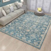 Blue Printed Traditional Shaggy Vintage Patterned Area Rug for Living Room Hall Office Bedroom