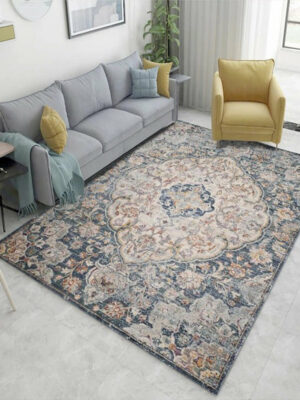 Polyester Printed Traditional Shaggy Vintage Patterned Area Rug for Living Room Hall Office Bedroom