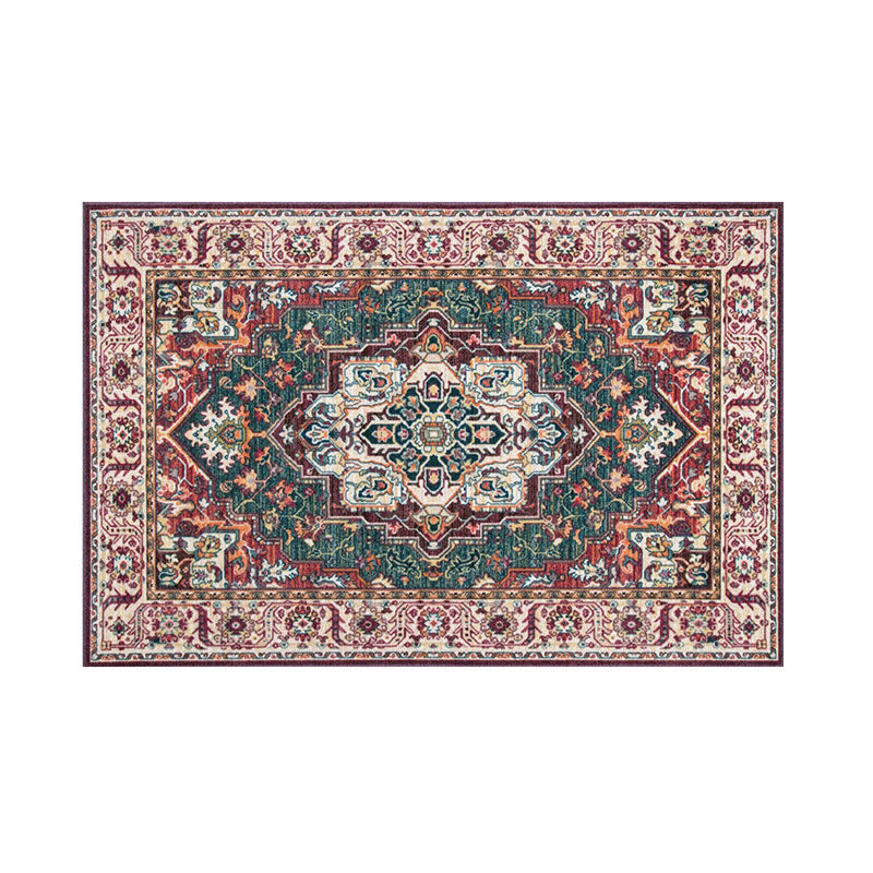 Red Green Printed Traditional Shaggy Vintage Patterned Area Rug for Living Room Hall Office Bedroom - Image 2