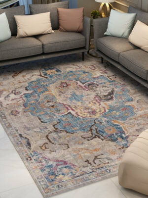 Purple Printed Traditional Shaggy Vintage Patterned Area Rug for Living Room Hall Office Bedroom