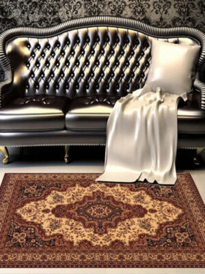 Red Printed Traditional Shaggy Vintage Patterned Area Rug for Living Room Hall Office Bedroom