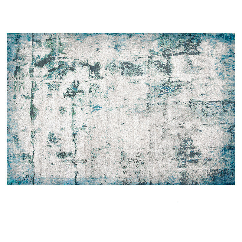 Modern Blue Plain Area Rug Abstract Carpet for Living Room Bedroom Office Hall - Image 2