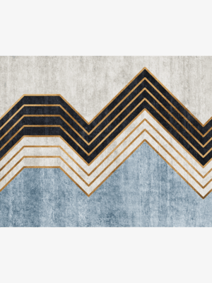 Blue Modern Contemporary Simple Striped Rugs for Living Room Dining Room Bedroom