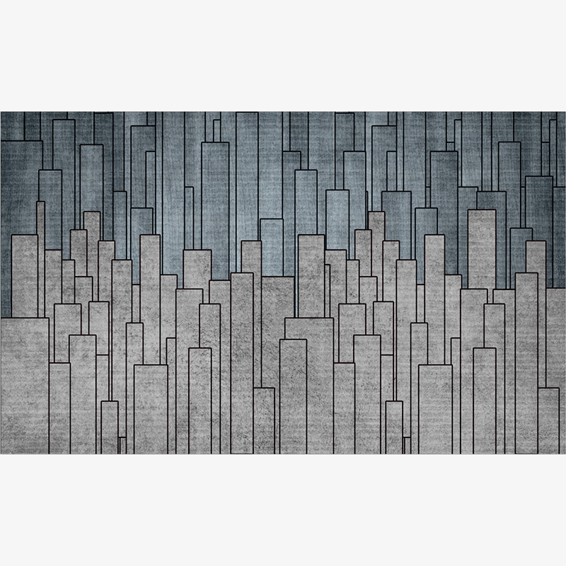 Blue Grey Modern Contemporary Simple Striped Geometric Rugs for Living Room Dining Room Bedroom - Image 2