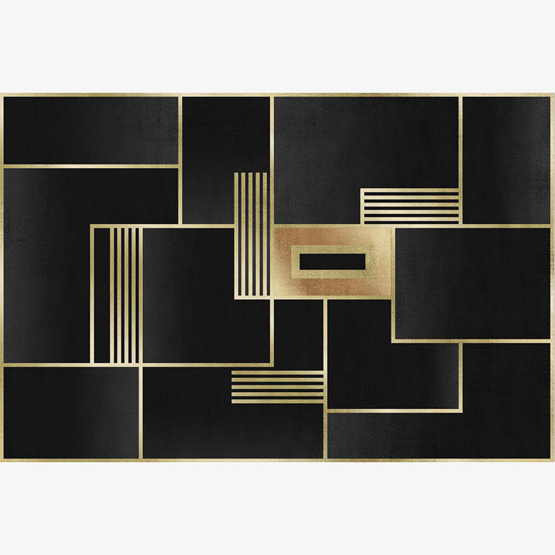 Black Modern Contemporary Simple Geometric Rugs for Living Room Dining Room Bedroom - Image 2