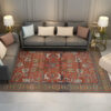 Red Vintage Traditional Shaggy Patterned Rugs for Living Room Dining Room Bedroom Hall