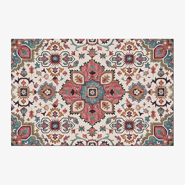 Vintage Floral Traditional Shaggy Patterned Rugs for Living Room Dining Room Bedroom Hall - Image 2