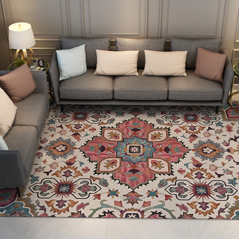 Vintage Floral Traditional Shaggy Patterned Rugs for Living Room Dining Room Bedroom Hall - Image 4