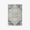 Nice Blue Floral Vintage Traditional Shaggy Rugs for Living Room Dining Room Bedroom Hall