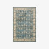 Beautiful Blue Floral Vintage Traditional Shaggy Rugs for Living Room Dining Room Bedroom Hall