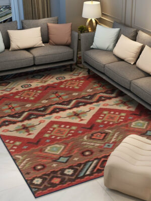 Beautiful Red Vintage Area Shaggy Rugs for Living Room Dining Room Bedroom Hall