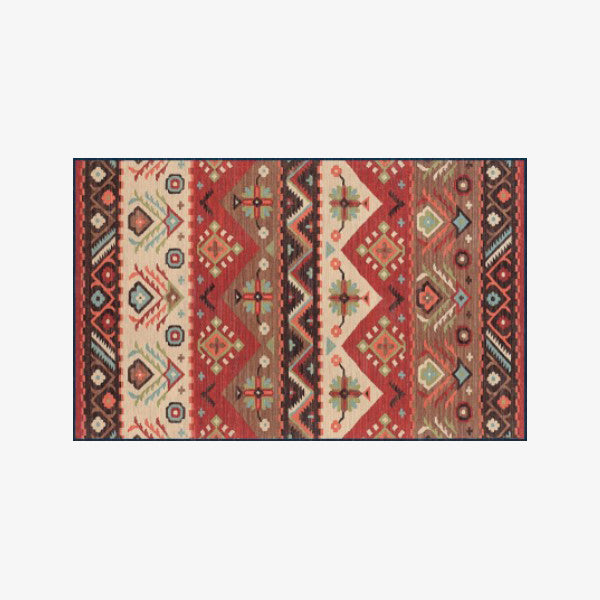 Beautiful Red Vintage Area Shaggy Rugs for Living Room Dining Room Bedroom Hall - Image 2