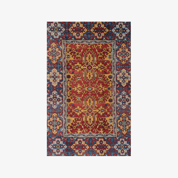 Beautiful Red Flower Vintage Area Shaggy Rugs for Living Room Dining Room Bedroom Hall - Image 4