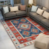 Red Vintage Traditional Geometric Area Rug Living Room Hall Office Floor Rug