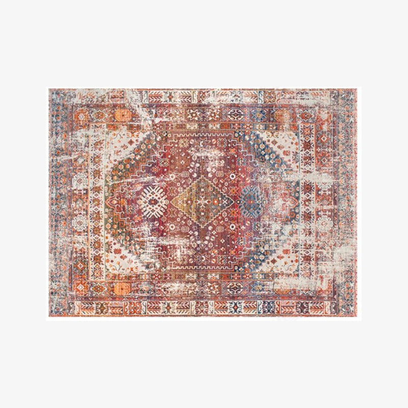 Nice Red Vintage Traditional Geometric Area Rug Living Room Hall Office Floor Rug - Image 2