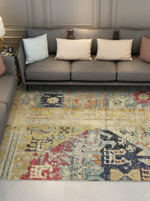 Beautiful  Yellow Shaggy Vintage Traditional Area Rugs Floormat for Living Room Hall Office