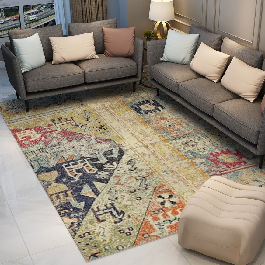 Beautiful Yellow Shaggy Vintage Traditional Area Rugs Floormat for Living Room Hall Office - Image 2