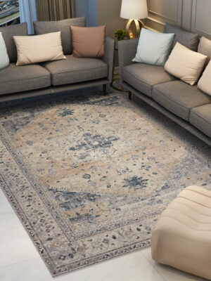 Grey Vintage Traditional Shaggy Area Rugs Floormat for Living Room Hall Office