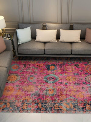 Pink Beautiful Shaggy Vintage Traditional Area Rugs Floormat for Living Room Hall Office