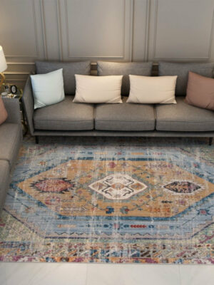Colourful Vintage Shaggy Traditional Design Area Rug Living Room Hall Office Floor Rug