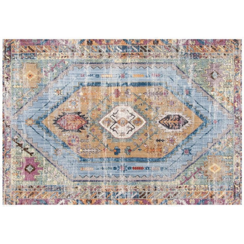 Colourful Vintage Shaggy Traditional Design Area Rug Living Room Hall Office Floor Rug - Image 2