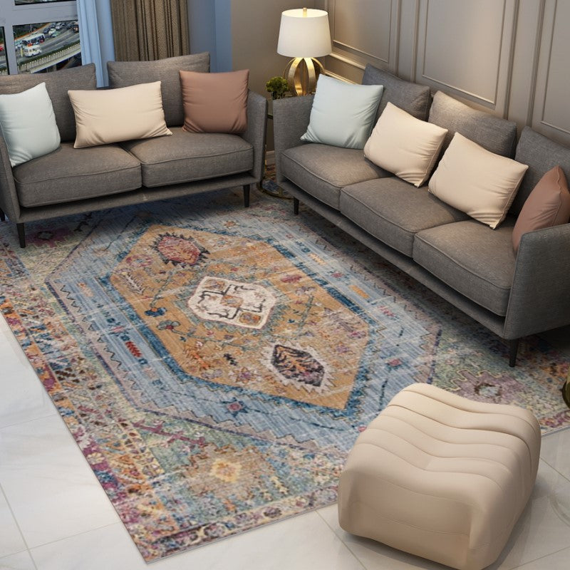 Colourful Vintage Shaggy Traditional Design Area Rug Living Room Hall Office Floor Rug - Image 3