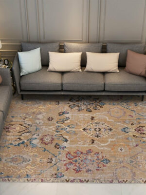 Beautiful Yellow Vintage Traditional Shaggy Area Rugs Floormat for Living Room Hall Office