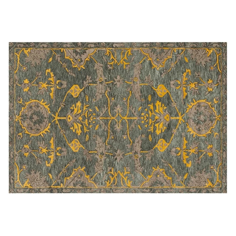 Green Yellow Vintage Traditional Shaggy Area Rugs Floormat for Living Room Hall Office - Image 2