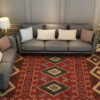Red Retro Plush Traditional Carpet for the Hall Bedroom Living Room
