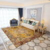 Yellow Traditional Retro Shaggy Patterned Carpets for Bedroom Office