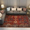 Red Pretty Vintage Traditional Plush Area Rugs Floormat for Living Room Hall Office