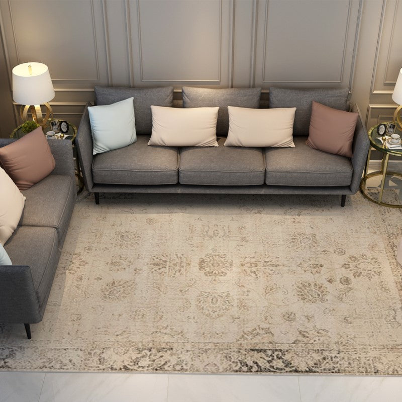 Traditional Floral Plush Vintage Rugs for Living Room Bedroom Hall Office