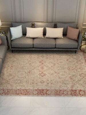 Pretty Polyester Traditional Plush Vintage Rugs for Living Room Bedroom Hall Office