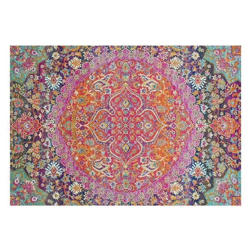 Red Floral Plush Traditional Rugs for the Office Living Room Lobby