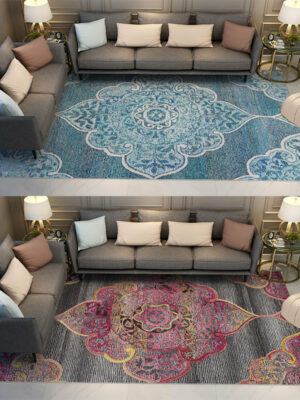 Traditional Fine Print Shaggy Vintage Rugs for Living Room Dining Room Bedroom Hall