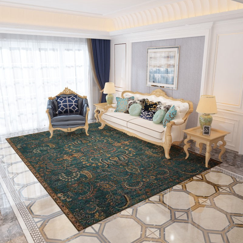 Green Black Shaggy Traditional Retro Patterned Carpets for the Lobby Office - Image 3