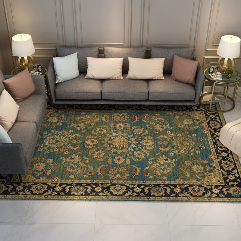 Beautiful Floral Printed Traditional Shaggy Vintage Rugs for Living Room Dining Room Bedroom Hall - Image 2