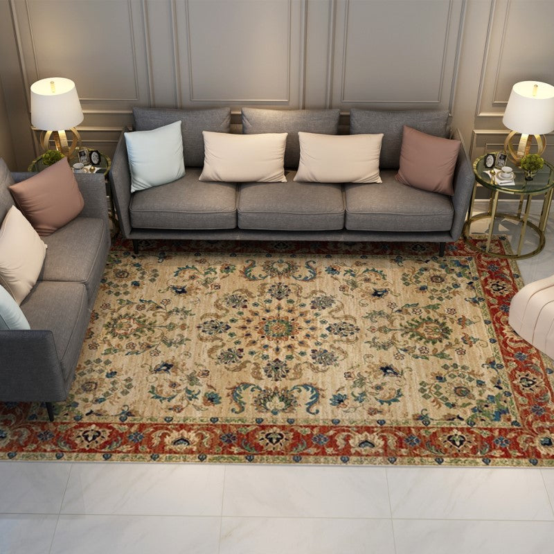 Beautiful Floral Printed Traditional Shaggy Vintage Rugs for Living Room Dining Room Bedroom Hall - Image 5