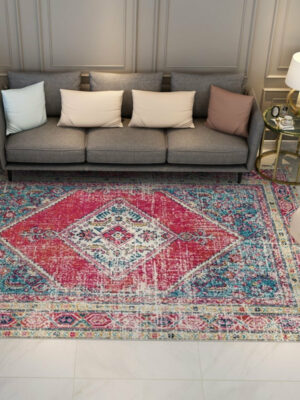 Red Shaggy Traditional Retro Area Carpet for the Living Room Bedroom Hall