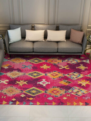 Pink Traditional Shaggy Patterned Moroccan Area Rugs for the Hall Living Room and Bedroom