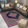 Purple Shaggy Traditional Patterned Carpets for Living Room Bedroom Office