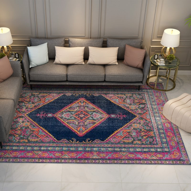 Purple Shaggy Traditional Patterned Carpets for Living Room Bedroom Office - Image 3