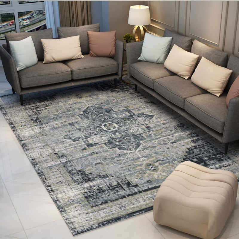 Gray Green Fine Traditional Printed Vintage Shaggy Area Rugs Floor Mat for Living Room Hall Office - Image 3