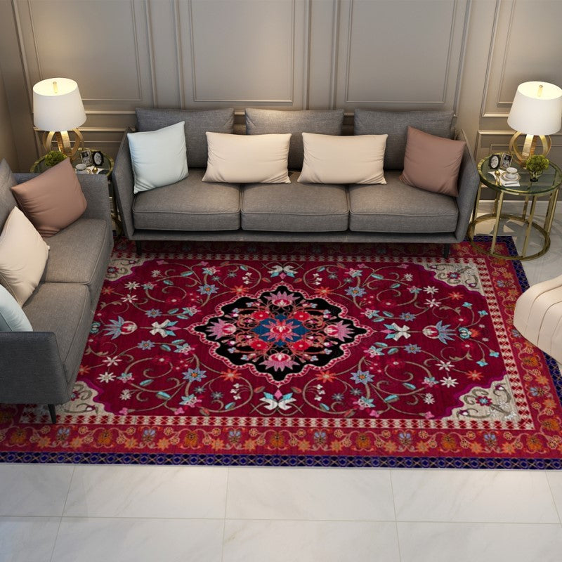 Printed Fine Gorgeous Floral Traditional Shaggy Vintage Rugs for Living Room Dining Room Bedroom Hall - Image 2