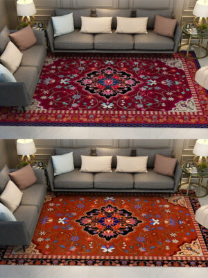 Printed Fine Gorgeous Floral Traditional Shaggy Vintage Rugs for Living Room Dining Room Bedroom Hall