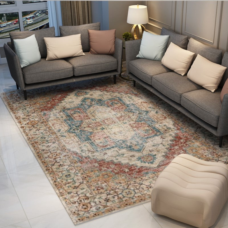 Traditional Pretty Colour Printed Vintage Plush Area Rugs Floor Mat for Living Room Hall Office - Image 3