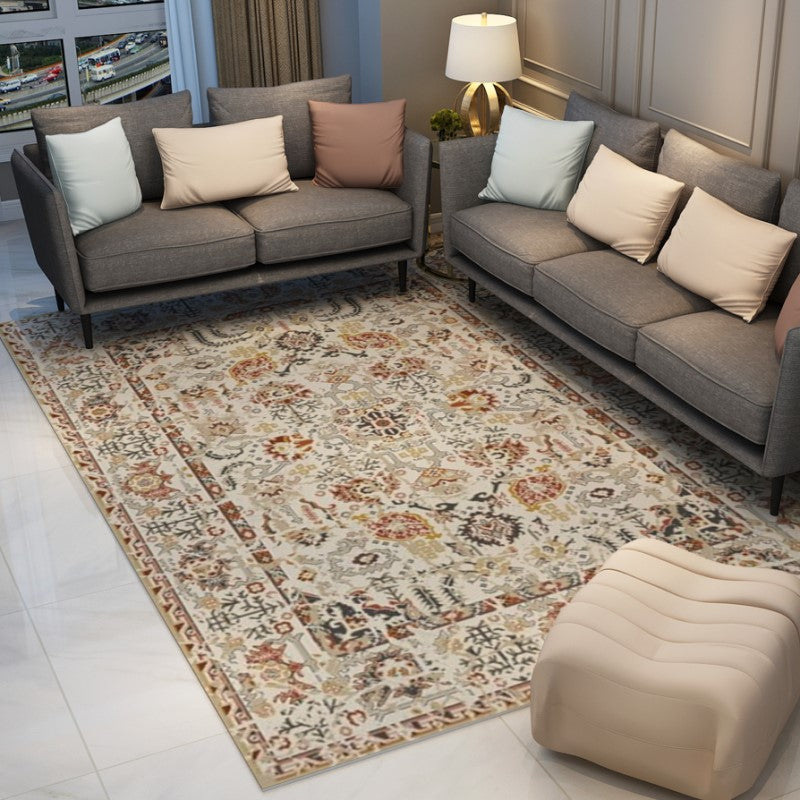 Yellow Polyester Traditional Printed Texture Fine Vintage Plush Area Rugs Floor Mat for Living Room Hall Office - Image 3