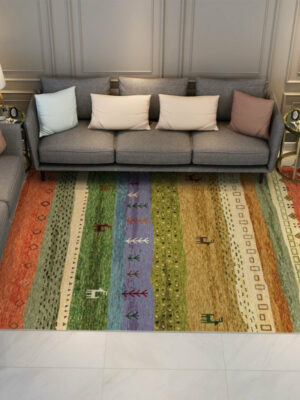 Colourful Modern Splicing Geometric Rugs Floormat for Living Room Bedroom Office Hall