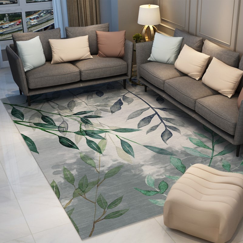 Botanical Green Leaves Rugs Floormat for Living Room Bedroom Office Hall - Image 3