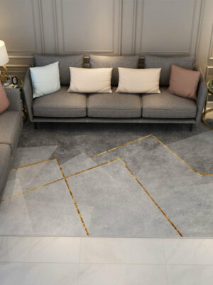 Grey Simple Modern Rugs Floormat for Living Room Bedroom Office Hall